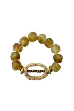 NEW TWINE & TWIG women's intricate stack bracelet in camel